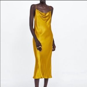 Mustard Silk Dress
